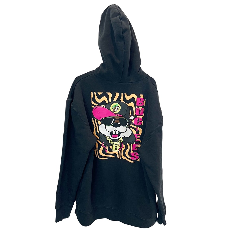 Buc-ee's Youth Large Hoodie‎ Black Logo Beaver Graphic Sweatshirt YL